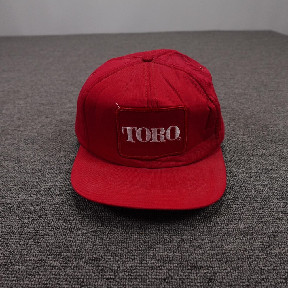 Vintage Toro Hat Cap Snap Back Mens One Size Red Twill Baseball Logo 80s